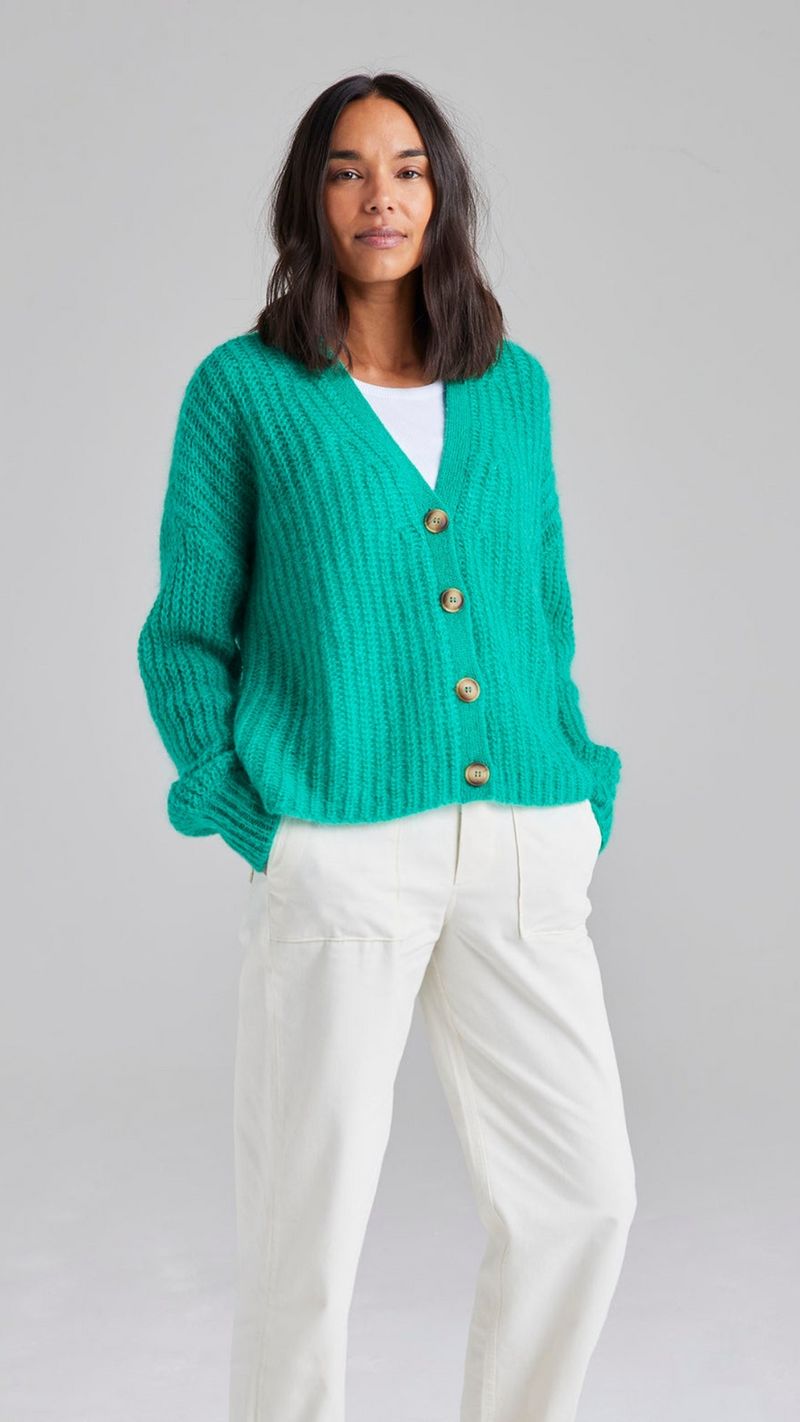 Sirena Italian Cardigan in Green by Cape Cove