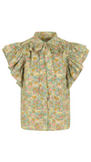 Mia Frill Blouse in Meadow Print by House of Disgrace