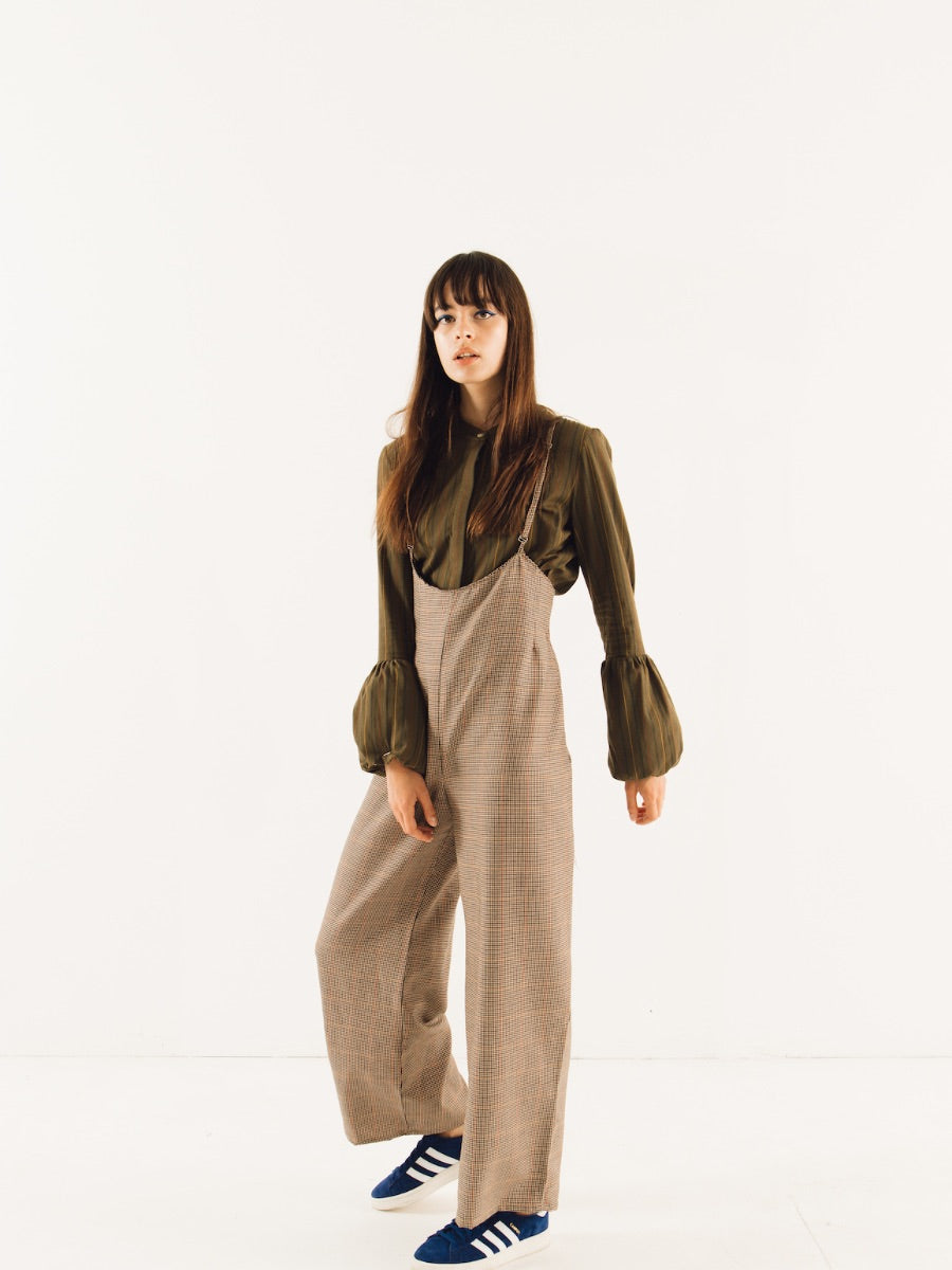 Fanfare Volume Cuff Top Dark Green Long Sleeved Stripe Top