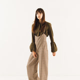 Fanfare Volume Cuff Top Dark Green Long Sleeved Stripe Top