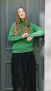 Moss Stitch Chunky Sweater in Pagoda Green by Quinton + Chadwick