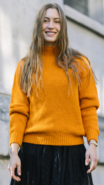 Moss Stitch Chunky Sweater in Tango by Quinton + Chadwick