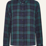 Mel Organic Cotton Checked Shirt in Navy/Green