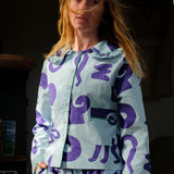 Organic Cotton Pyjama Shirt in Blue Things