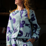 Organic Cotton Pyjama Shirt in Blue Things