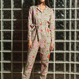 Organic Cotton & Linen Jumpsuit in Blush Horizon