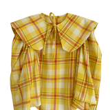 Winnie Collared Blouse in Yellow & Red Check
