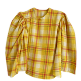 Winnie Collared Blouse in Yellow & Red Check