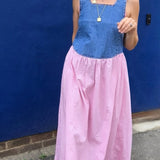 Zoe Denim and Yellow Gingham Maxi Dress