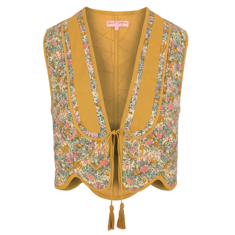 Stevie Quilted Waistcoat in Summer Meadow by House of Disgrace