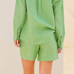 high wiasted linen shorts – alternate view