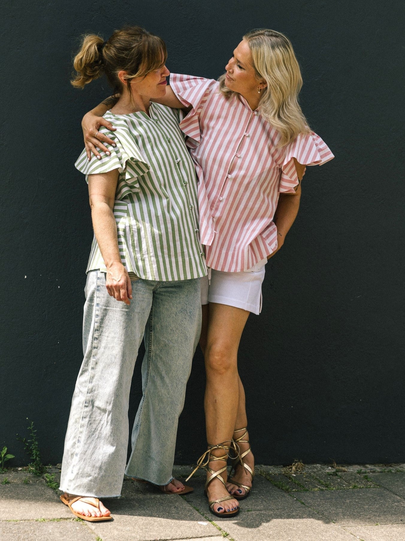 Love, Anna & Attique Striped Shirt in Peony by Attique