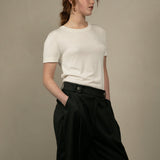 Ivory Luxe Silk Knitted T-Shirt