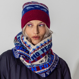 Fairisle Beanie in Klein & Claret