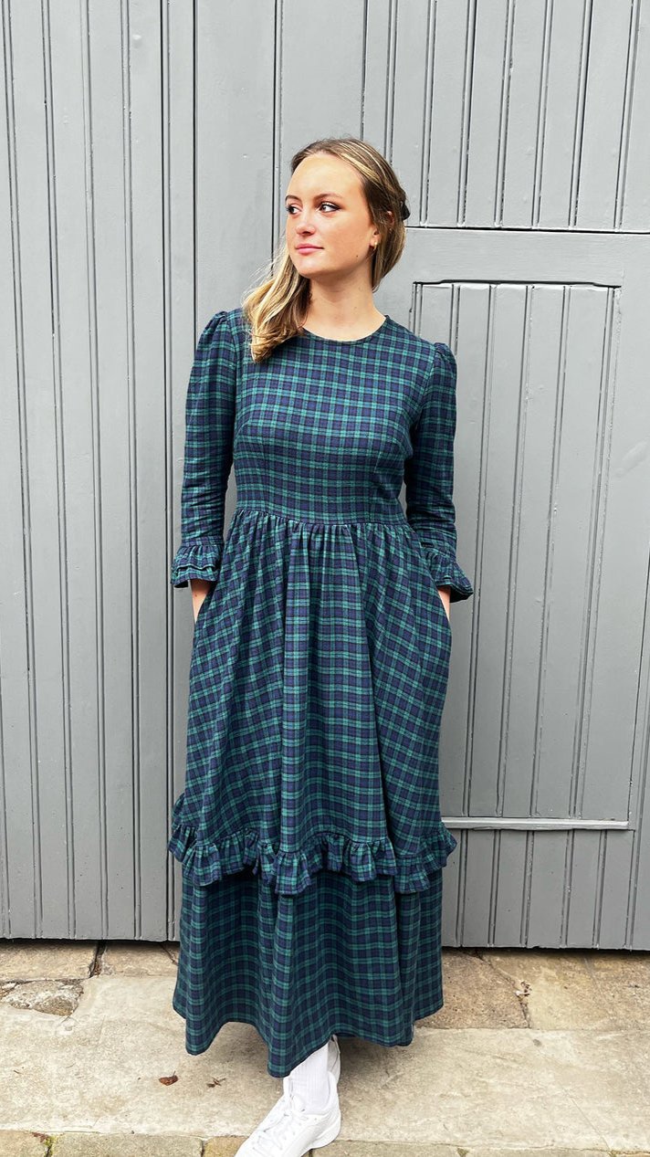 Felicity Dress in Blackwatch Tartan by The Well Worn