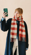 Lambswool Scarf in Red Gingham by TBCo.