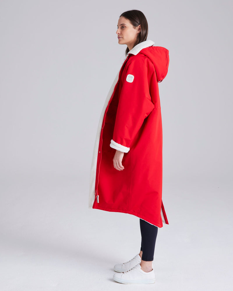 Snuggler Red Waterproof Changing Robe by Cape Cove