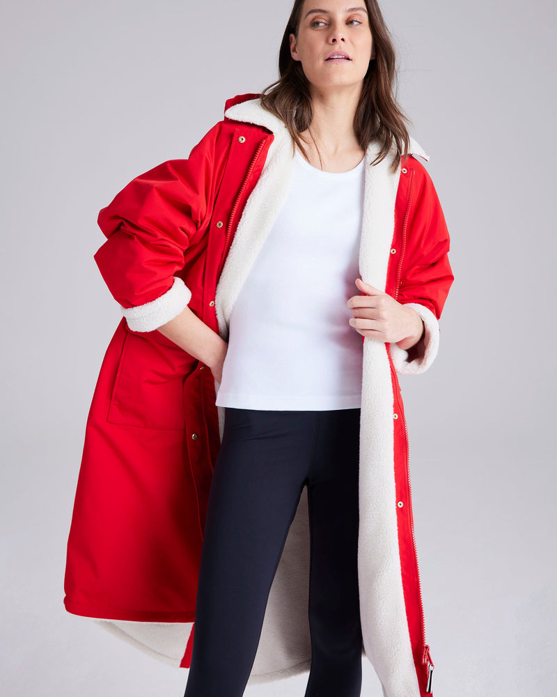 Snuggler Red Waterproof Changing Robe by Cape Cove