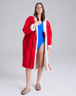 Snuggler Red Waterproof Changing Robe by Cape Cove