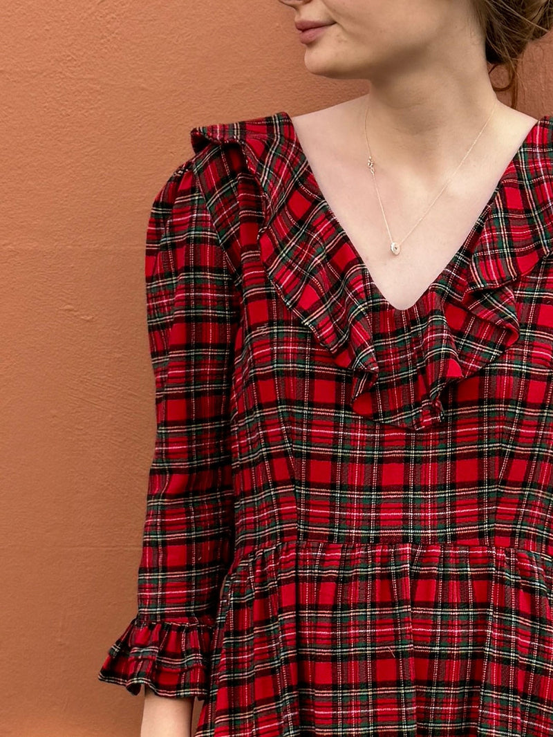 The Constantine Dress Red Tartan by The Well Worn