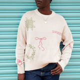 Cross Stitch Jumper in Ecru - Pre Order Jumper Black & Beech