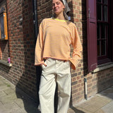 Lisa Barrel Leg Trousers in Off White