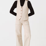 Eden Wide Leg Jean in Pebble