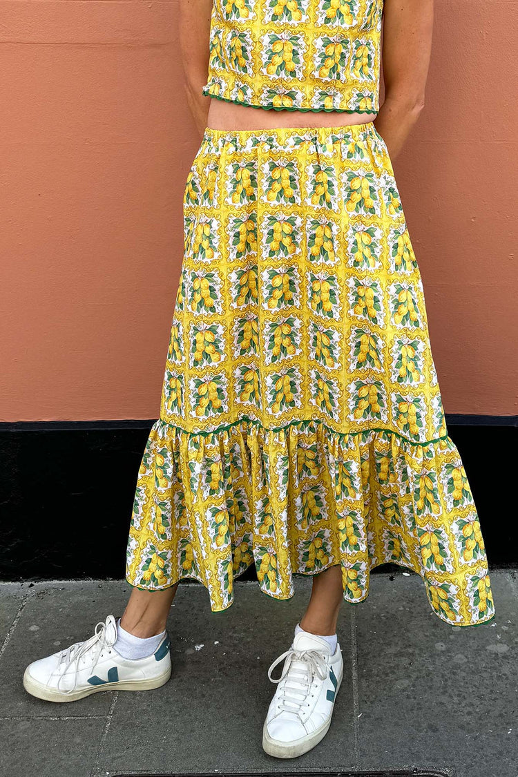 Rosa Skirt in Lemon Print by The Well Worn