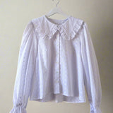 Luna Blouse in White Broderie