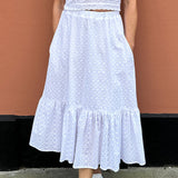 Rosa Skirt in White Broderie