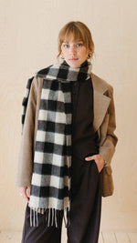 Lambswool Scarf in Brown Gingham by TBCo.