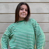Anna Striped Long Sleeve T-Shirt in Green
