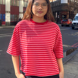 Else Striped T-Shirt in Red/Pink