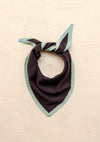 Merino Triangle Scarf in Brown & Mint by TBCo.