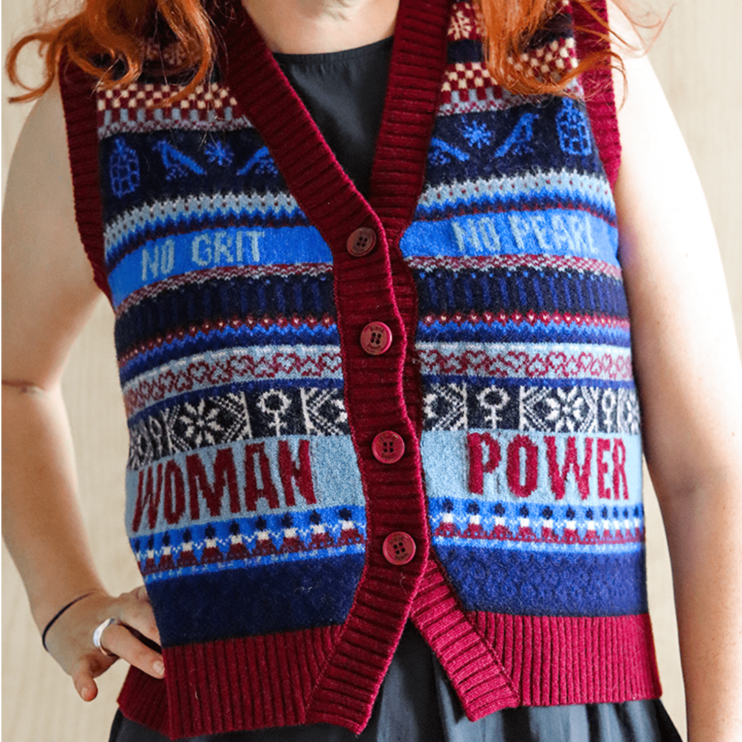 Fairisle Lambswool Waistcoat in Klein Waistcoat Black & Beech