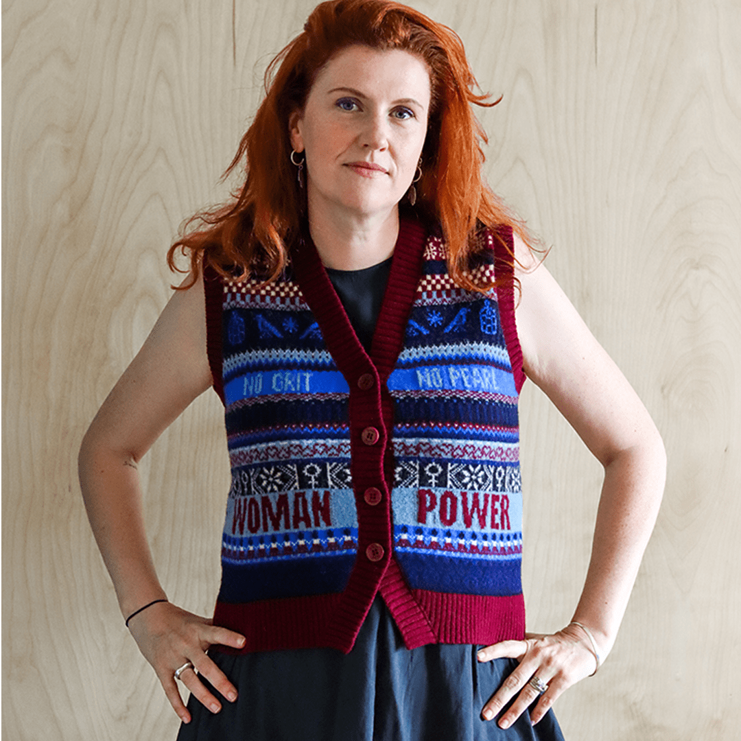 Fairisle Lambswool Waistcoat in Klein Waistcoat Black & Beech