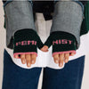 Feminist Fingerless Mittens in Forest Green & French Rose Gloves & Mittens Black & Beech