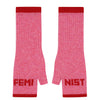 Feminist Fingerless Mittens in French Rose & Rouge Gloves & Mittens Black & Beech