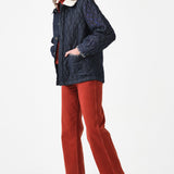 Frida Sherpa Collar Quilted Jacket in Nightfall