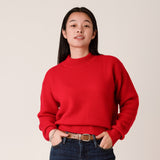 Amy High Neck Cropped Jumper in Red by Porridge Knitwear