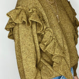 Elizabeth Frilly Jumper in Khaki Marl