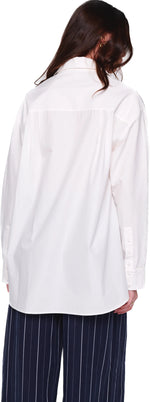 Jocelyn Oversized Barrel Sleeve Shirt in White by Aligne