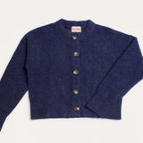 Gerry Alpaca Cropped Cardigan in Inky Blue