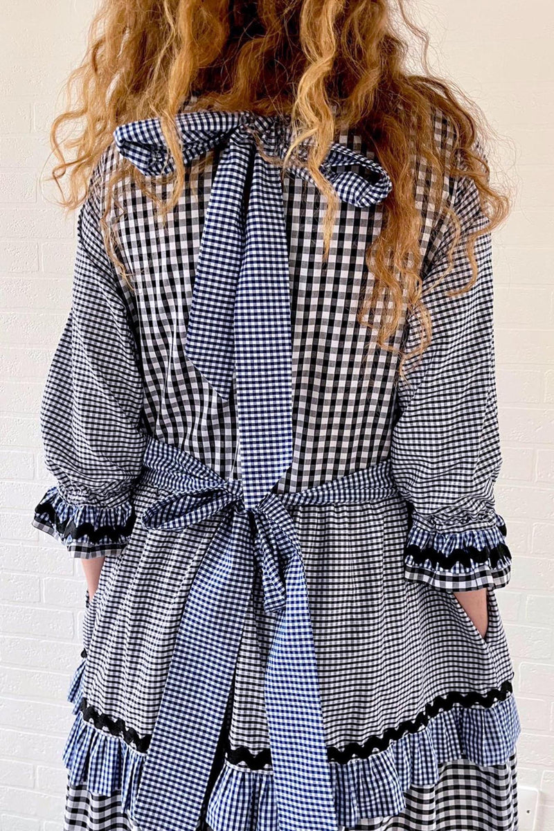 Mixed Check Violet Dress by The Well Worn