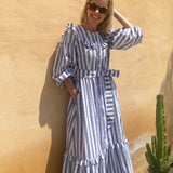 Stripe Linen Aubrielle Shirtdress