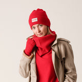 Cashmere Beanie in Red