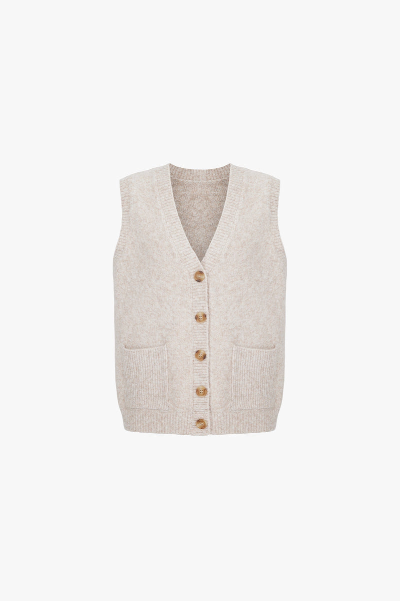 Kyle Knitted Vest Oatmeal by Aligne
