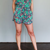 Batik Shorts in Turquoise by Arifah Studio