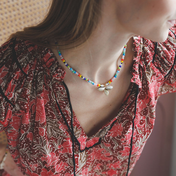 Multicoloured Shell Necklace by Arifah Studio