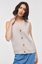 Kyle Knitted Vest Oatmeal by Aligne